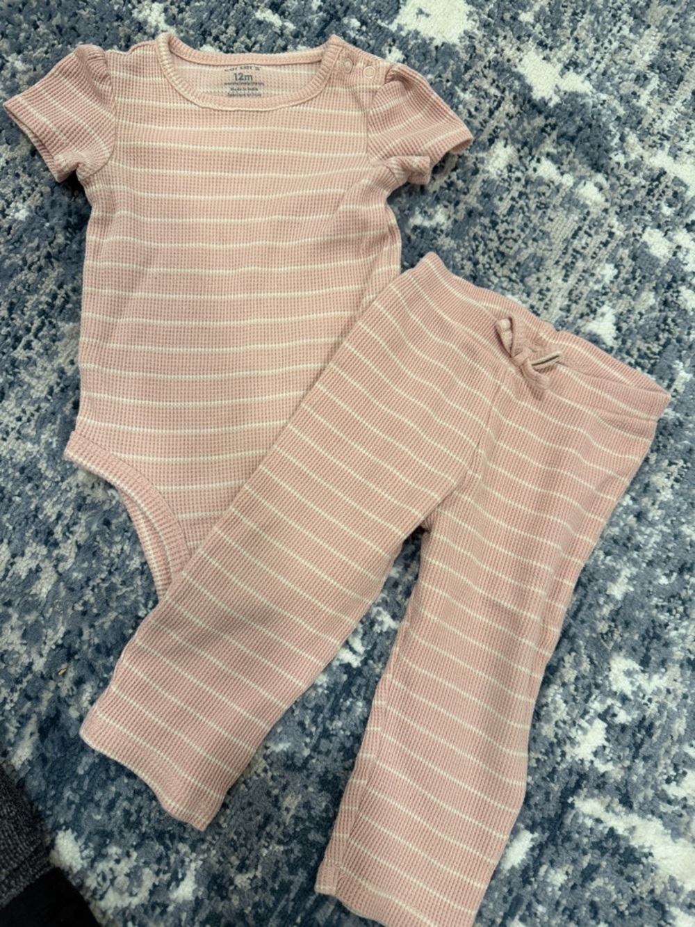 Carter's Pink Stripe Ribbed Baby Matching Set